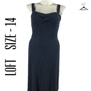 Loft Striped Black & White Flare Cotton Tank Dress